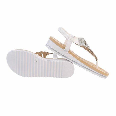 Dames sandalen met strass - wit