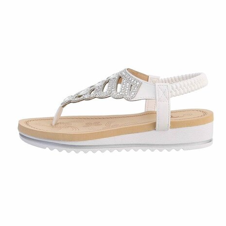Dames sandalen met strass - wit