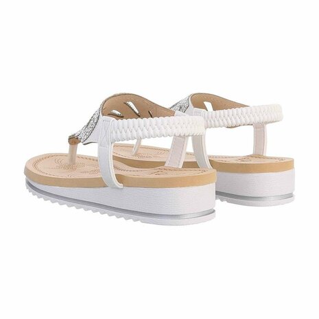 Dames sandalen met strass - wit