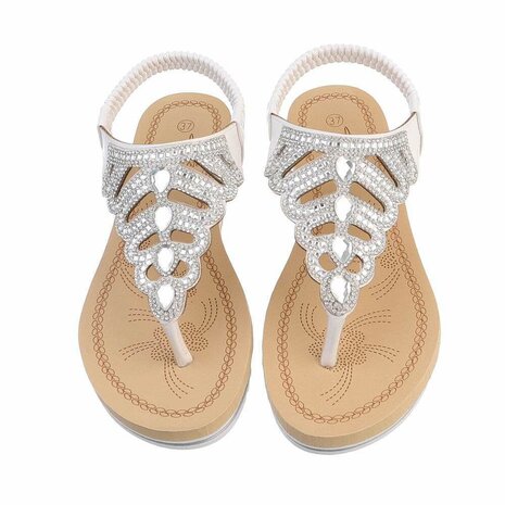 Dames sandalen met strass - wit