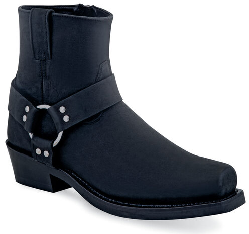 Heren western enkellaarzen / cowboy boots echt leder - black