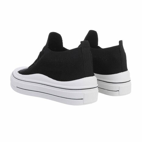 Dames instap sneakers / slip-on gympen - zwart