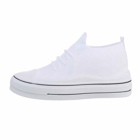 Dames instap sneakers / slip-on gympen - wit