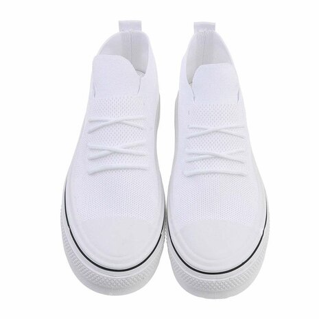 Dames instap sneakers / slip-on gympen - wit