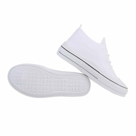 Dames instap sneakers / slip-on gympen - wit
