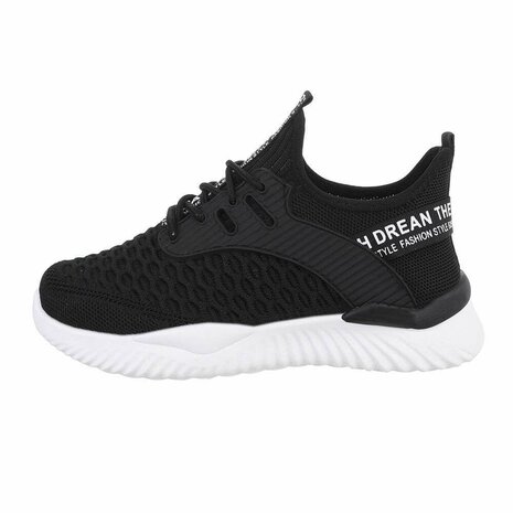 Dames instap sneakers / slip-on instappers - zwart
