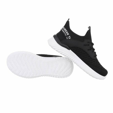 Dames instap sneakers / slip-on instappers - zwart