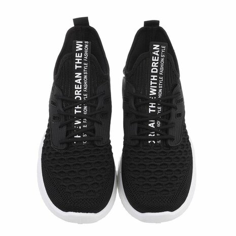 Dames instap sneakers / slip-on instappers - zwart