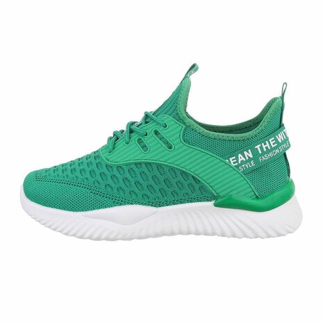 Dames instap sneakers / slip-on instappers - groen