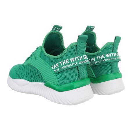 Dames instap sneakers / slip-on instappers - groen