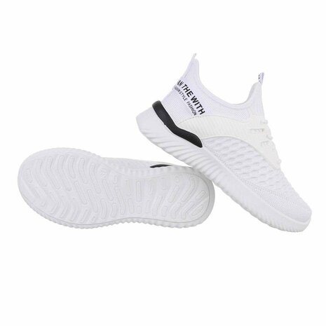 Dames instap sneakers / slip-on instappers - wit
