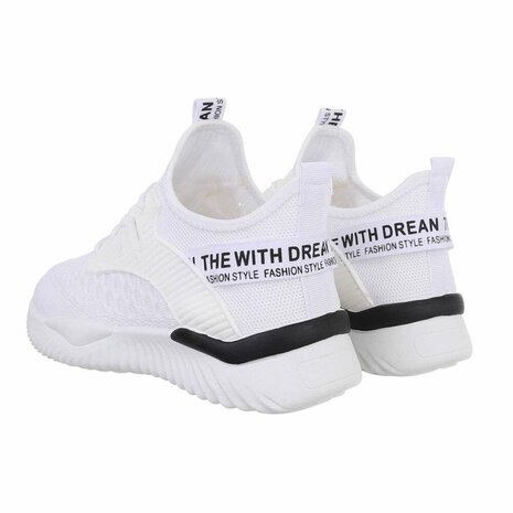 Dames instap sneakers / slip-on instappers - wit