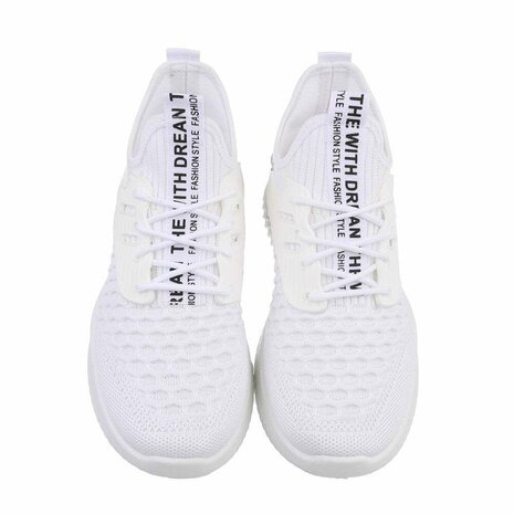 Dames instap sneakers / slip-on instappers - wit