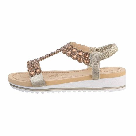 Dames sandalen met strass - goud
