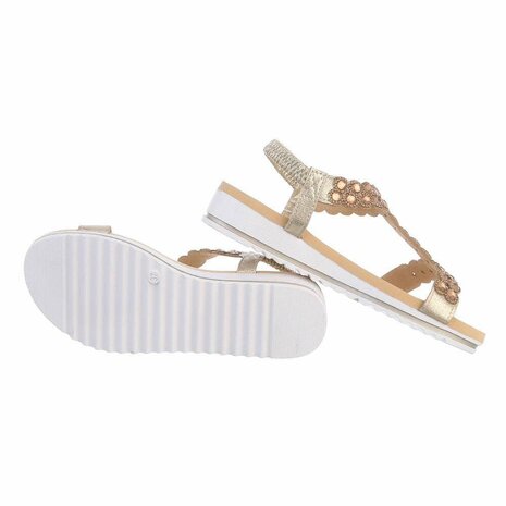Dames sandalen met strass - goud