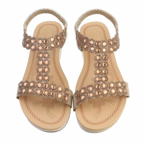 Dames sandalen met strass - goud