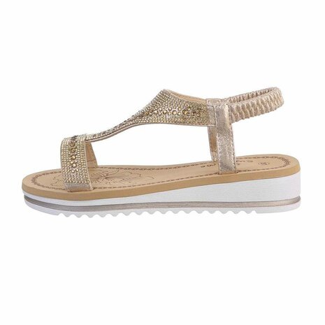 Dames sandalen met strass - goud