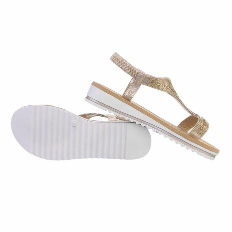 Dames sandalen met strass - goud