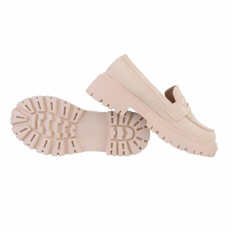 Dames loafers / lage instappers - beige