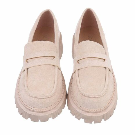 Dames loafers / lage instappers - beige