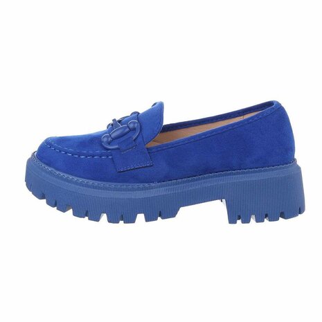 Dames loafers / lage instappers - kobalt blauw