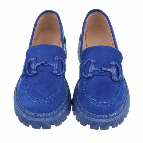 Dames loafers / lage instappers - kobalt blauw