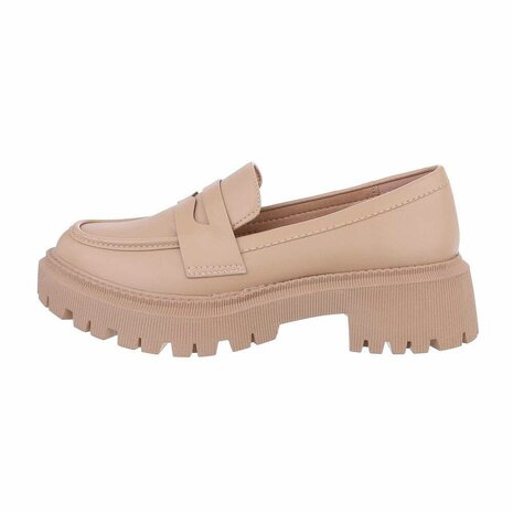 Dames loafers / lage instappers - lichtbruin