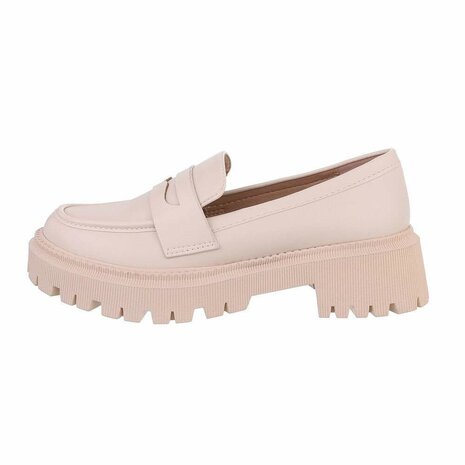 Dames loafers / lage instappers - beige