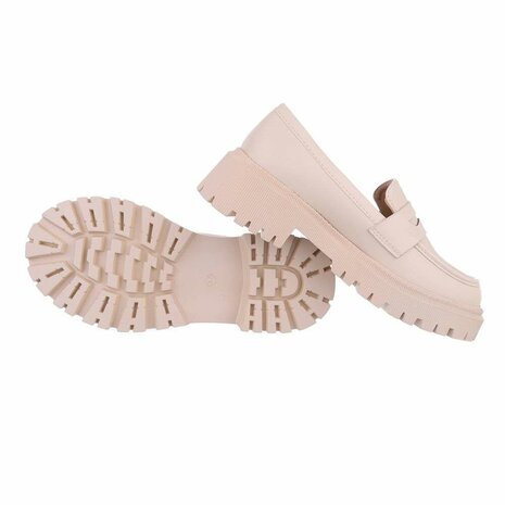 Dames loafers / lage instappers - beige