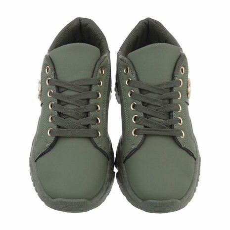 Dames chunky sneakers met dikke zolen - groen
