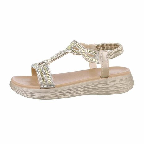 Dames sandalen met strass - goud