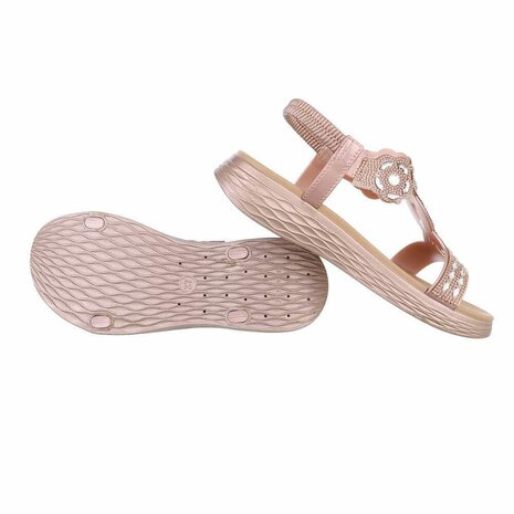 Dames sandalen met strass - rosé