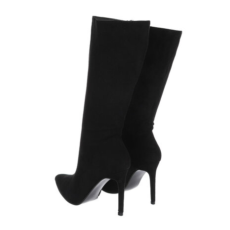 Dames hoge laarzen / kuitlaarzen high heels - zwart