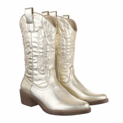 Dames cowboy laarzen / western kuitlaarzen - goud