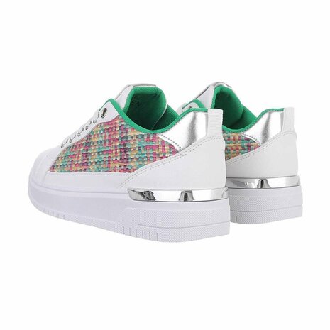 Dames sneakers / lage gympen - wit / groen multicolor