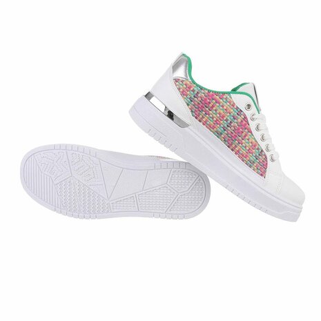 Dames sneakers / lage gympen - wit / groen multicolor