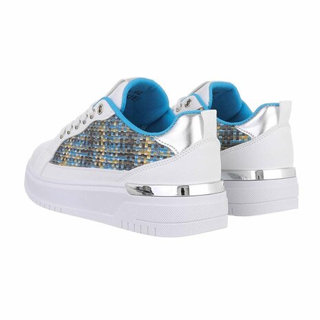 Dames sneakers / lage gympen - wit / blauw multicolor