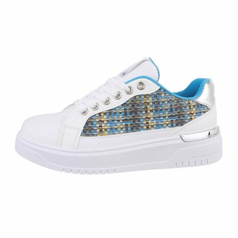 Dames sneakers / lage gympen - wit / blauw multicolor