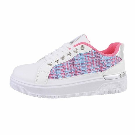 Dames sneakers / lage gympen - wit / roze multicolor