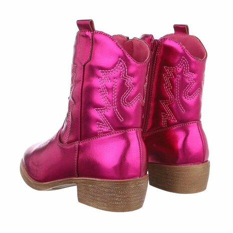 Kinder meisjes cowboy enkellaarzen / western laarsjes - fuchsia roze