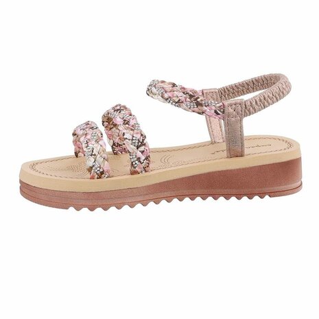 Dames sandalen met strass - champagne / rosé