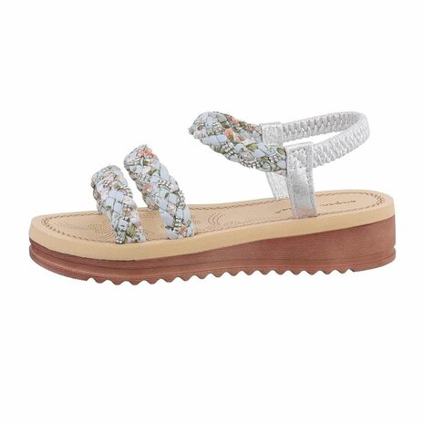 Dames sandalen met strass - zilver