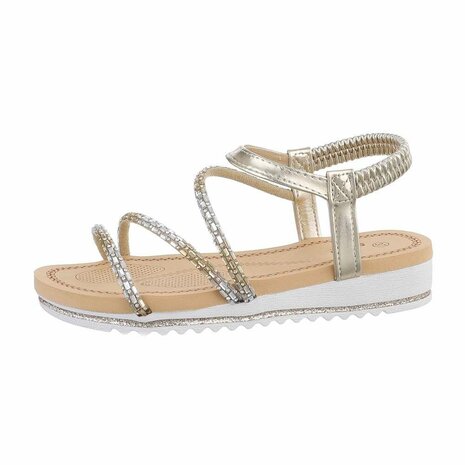 Dames sandalen met strass - goud