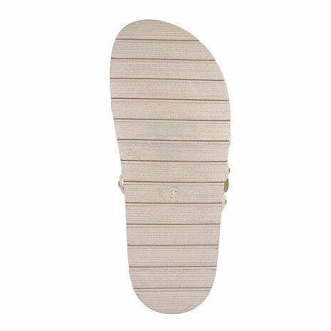 Dames slippers met gespen en strass - goud