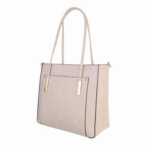 Dames tas / handtas met afneembare schouderband - taupe