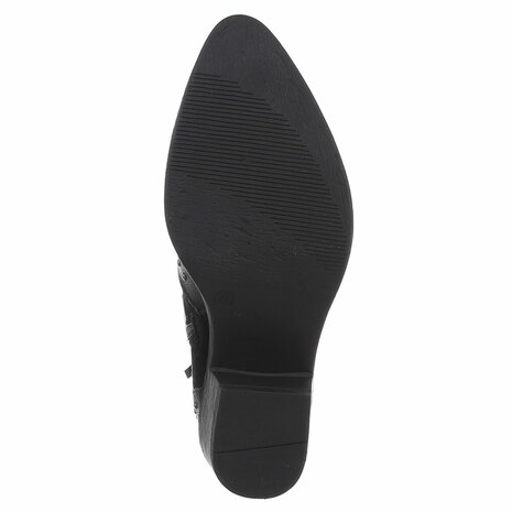Dames cowboy enkellaarzen / western laarsjes met studs - zwart