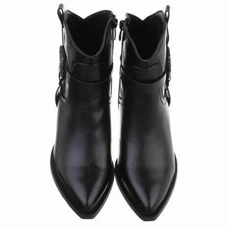Dames cowboy enkellaarzen / western laarsjes - zwart