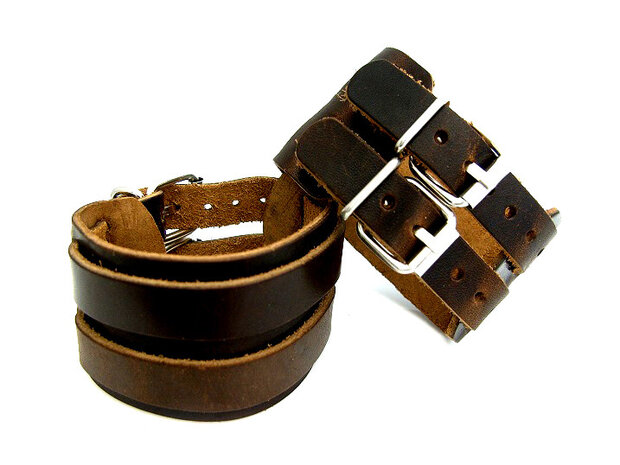 Armband echt leder - bruin