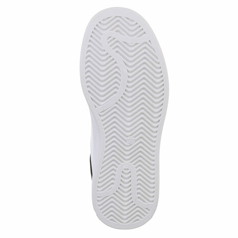 Dames sneakers / lage gympen met klittenband - wit / zwart