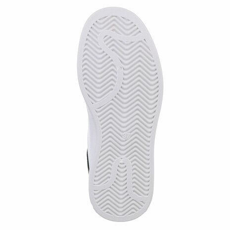 Dames sneakers / lage gympen met klittenband - wit / goud